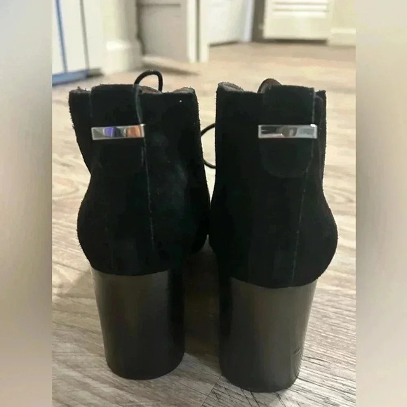 French Connection Dinah Black Suede Lace Up Boots - Picture 4 of 7